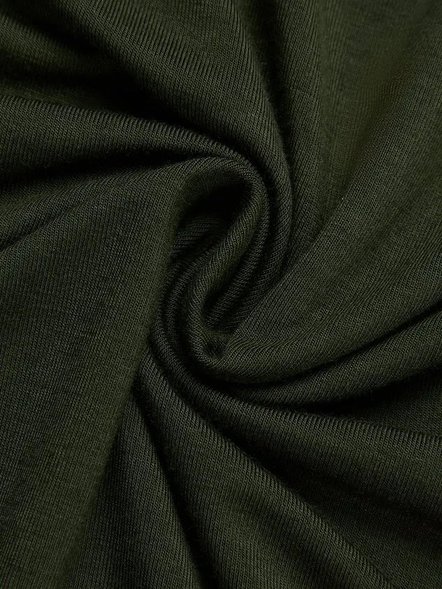 Casual Plain Ruched Cowl Neck T-shirt
