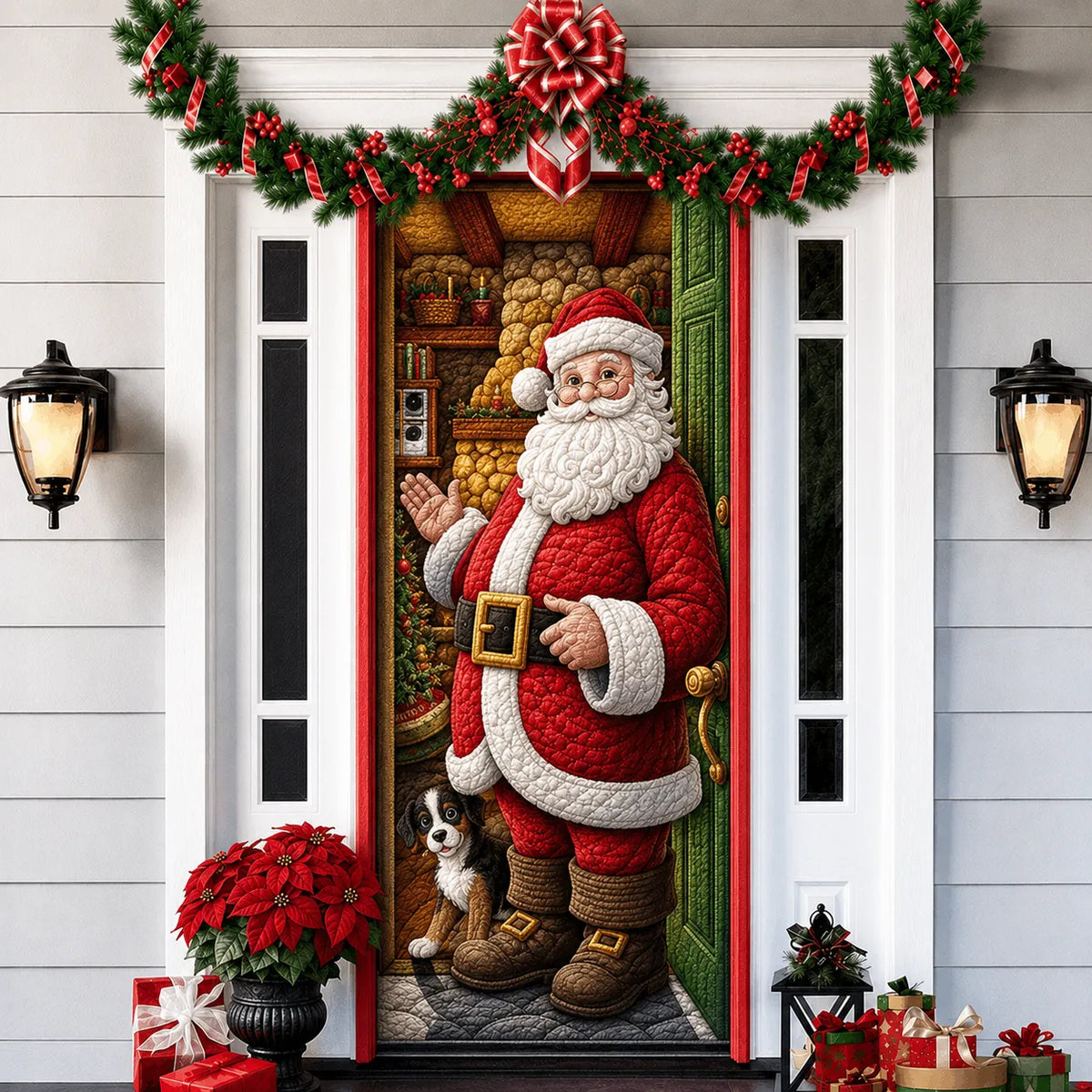3D Christmas front door decoration