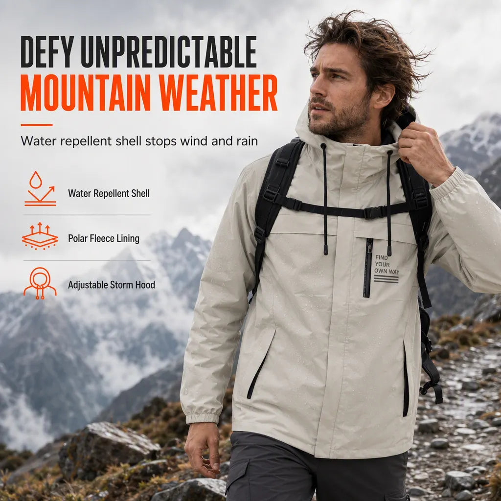 🔥LAST DAY SALE 70% OFF👍✨🌧️ Weather Protection, Everyday Versatility | Men's Detachable-Hood Windbreaker
