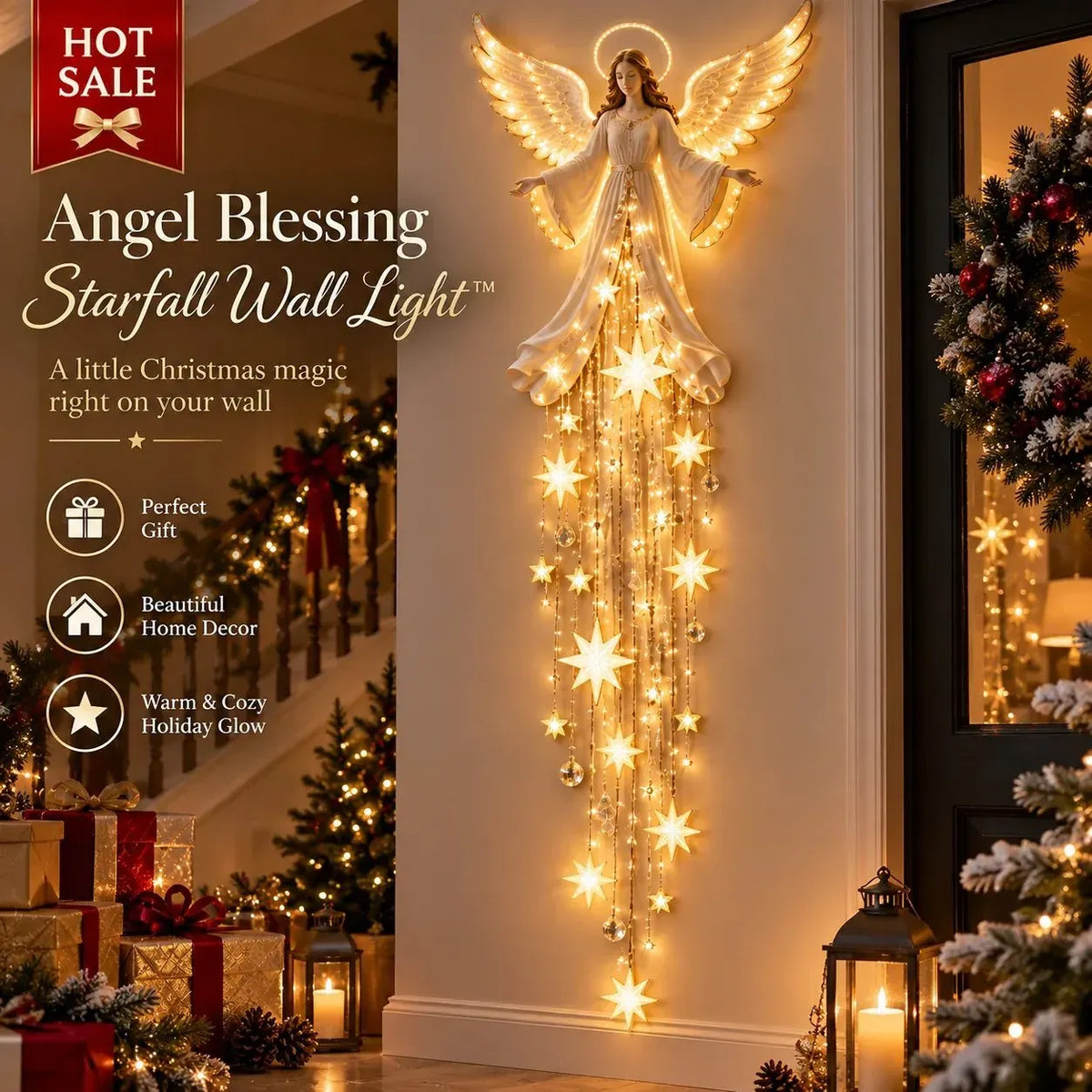 Angel Wings Nativity Wall Light