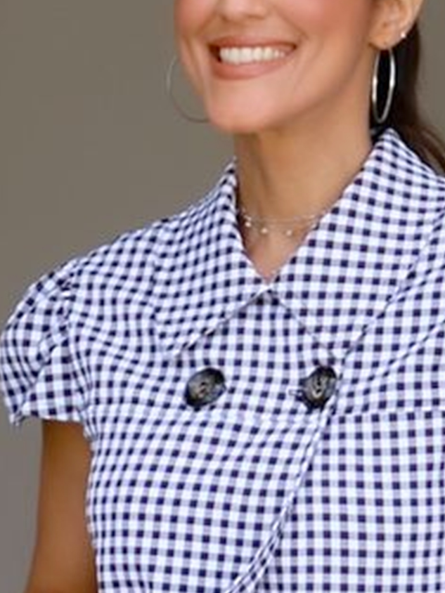 Casual Printing Plaid Shawl Collar Jacket