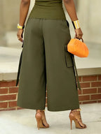 Casual Solid Relaxed Cargo Pants