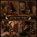 🌙 Sparkling Witch Figurine with Stars | Magical, Spooky, and Cute Night Light Decoration