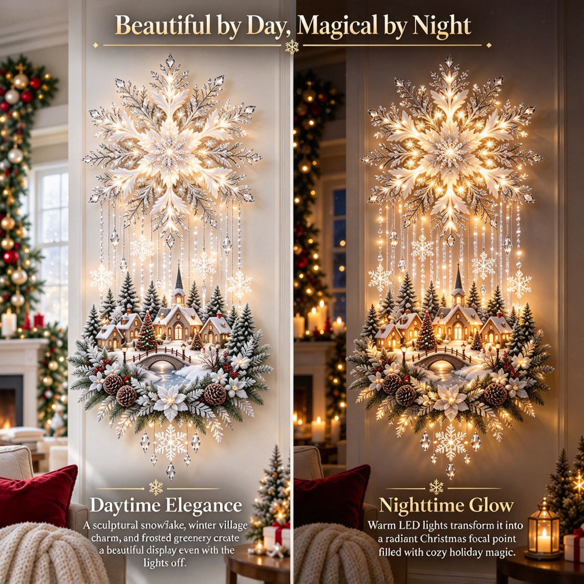 Snowflake Winter Village Wall Light
