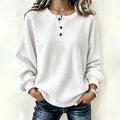 ⏳LAST DAY SALE ONLY ￡14.99!!✨🍂49% OFF! Womens's Casual Waffle Knit Sweatshirt