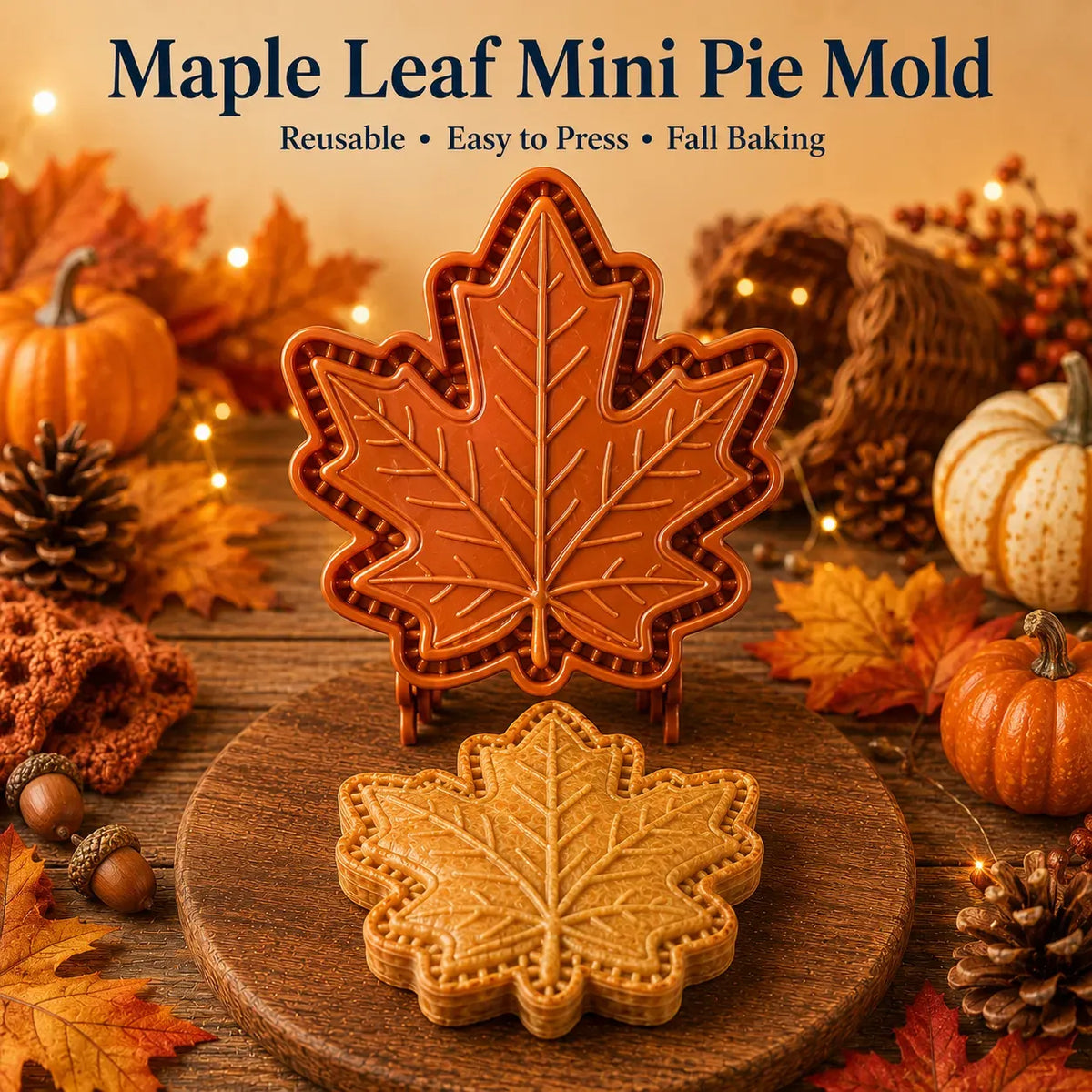 🍂 8-Design Fall Mini Pie Mold Collection