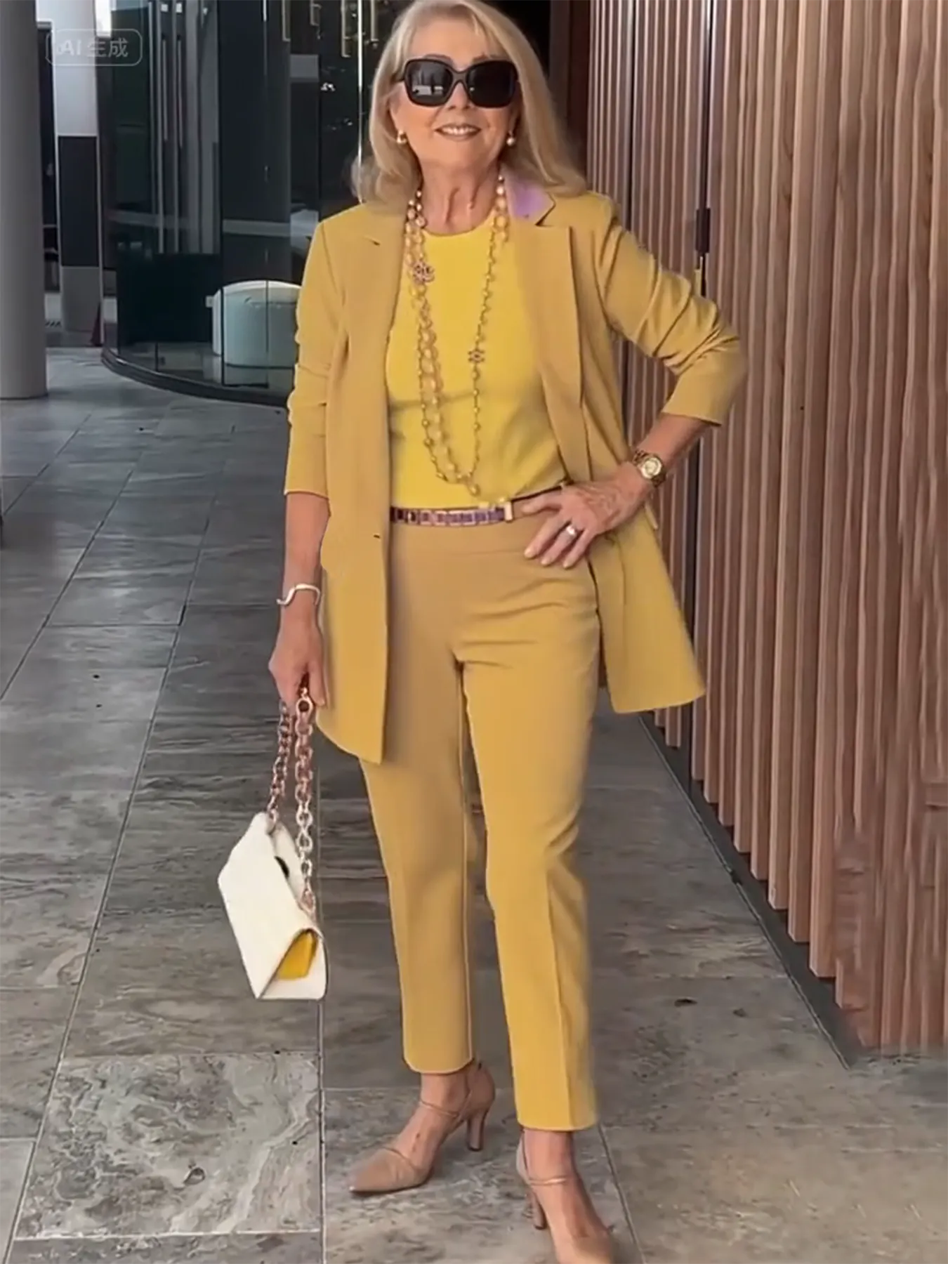 Two-Piece Suit Blazer Coat Pants Gorgeous Neutral Styles Suit