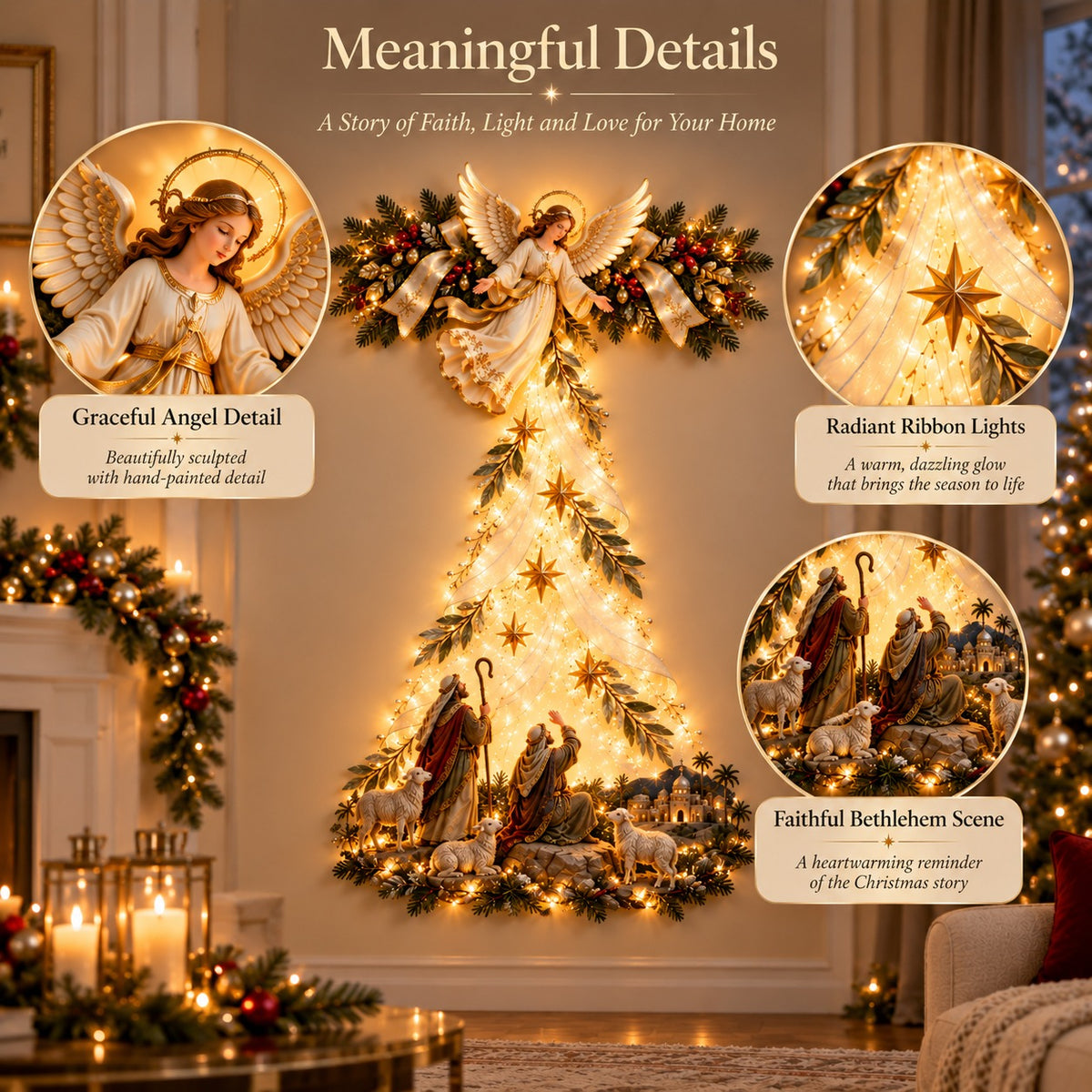 Angels Over Bethlehem Wall Light