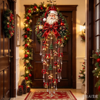 🎅 Elegant Christmas Hanging Decor – Festive Santa Swag 🎄