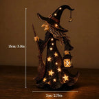 🌙 Sparkling Witch Figurine with Stars | Magical, Spooky, and Cute Night Light Decoration