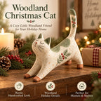🐈🎄 Woodland Christmas Cat Figurine--a cosy little woodland friend for your holiday home