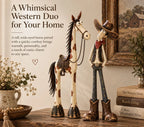 Whimsical Western Cowboy & Horse Figurine Duo 🌵