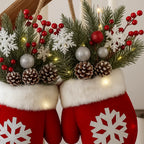 Twinkling Christmas Mitten Wreath