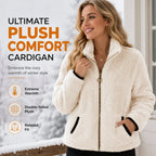 ⏳LAST DAY SALE ONLY￡15.99!!⭐🧥 Soft Plush Zip-Up Cardigan – Cozy Full-Zip Layer for Effortless Cool-Weather Style