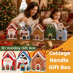 🏠🎄 Christmas Cottage Handle Gift Box — 5 Festive Designs, House‐Shaped Packaging with Carry Handle