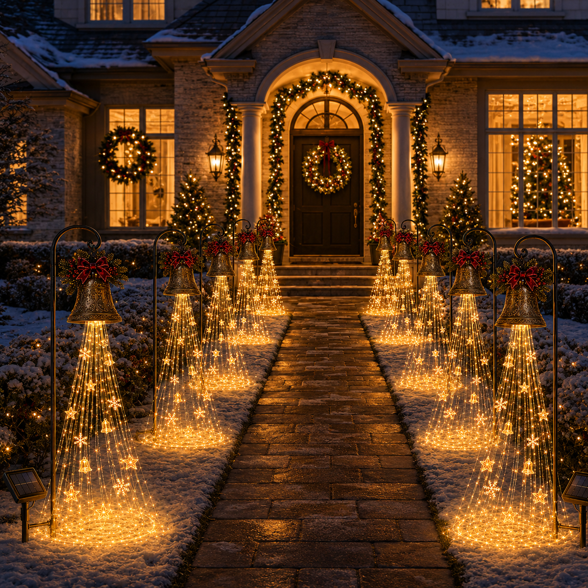 🔥2026 Hot Sale 🎄🔔Solar Christmas Bell Yard Lights