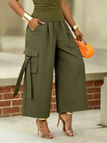 Casual Solid Relaxed Cargo Pants