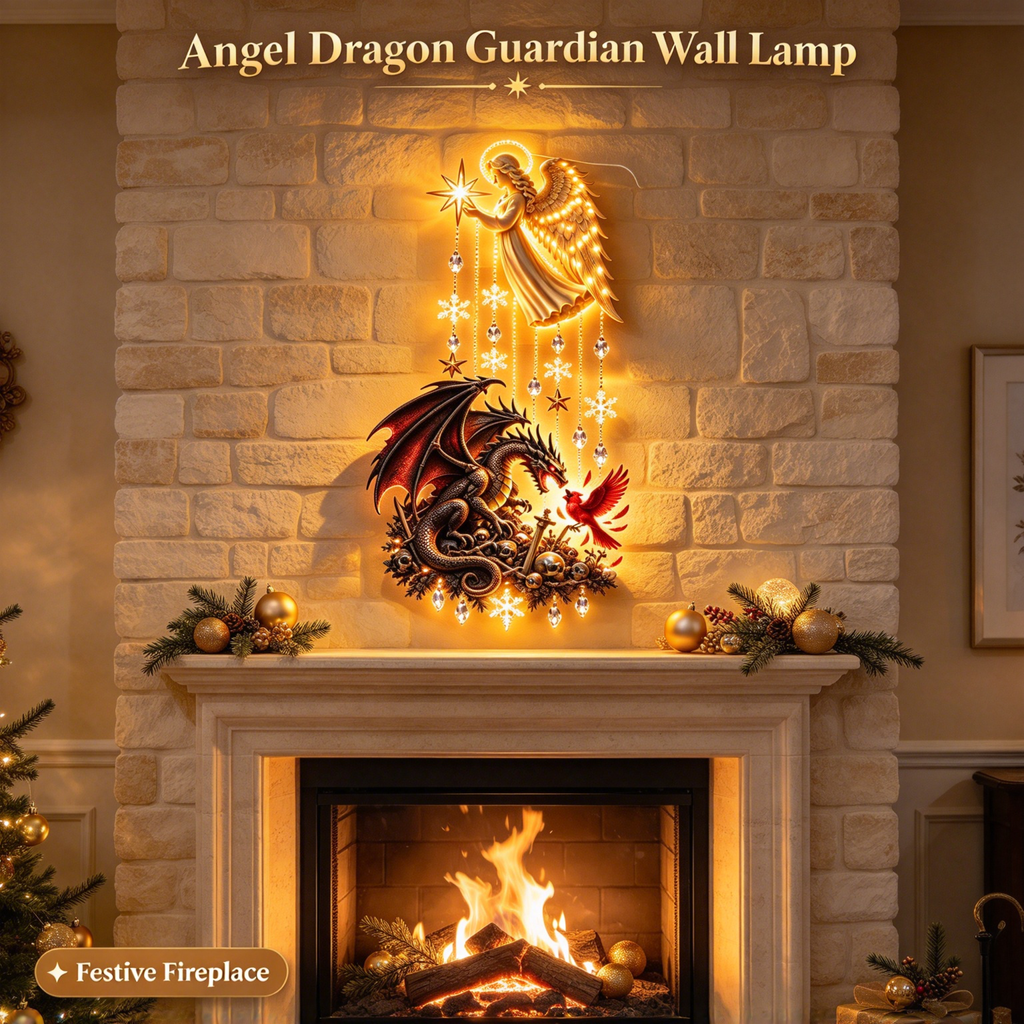Angel Dragon Guardian Wall Lamp
