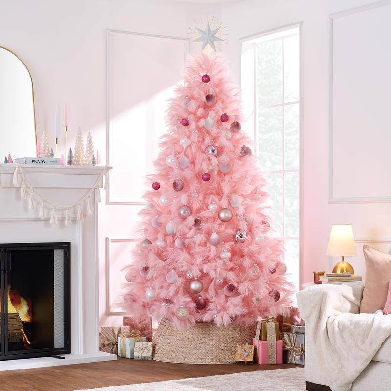 Best Choice Products Premium Artificial Pampas Christmas Trees, Multiple Colors & Sizes, Holiday Décor with Foldable Metal Base