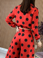Casual Polka Dots Stand Collar Jacket