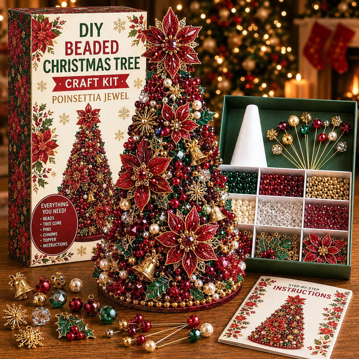🎄Beginner-Friendly DIY Beaded Christmas Tree Craft Kit Collection