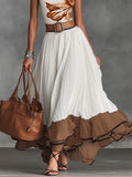 Urban Color Block Maxi Skirt No Belt