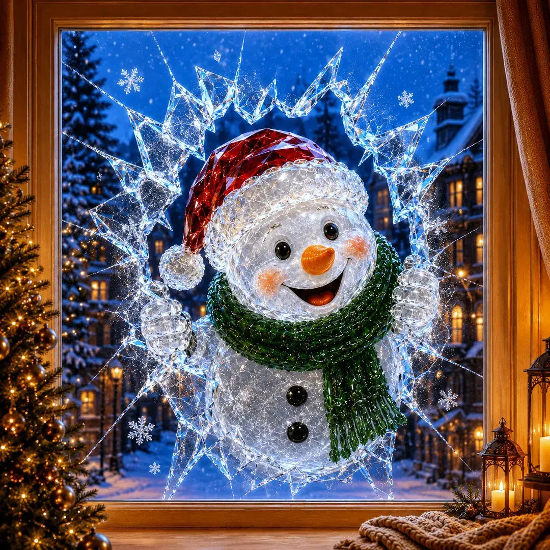 Crystal Christmas Break-In Window Decal