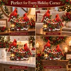 Cardinal Christmas Treat Bowl – Lighted Holiday Candy Bowl & Tabletop Decor