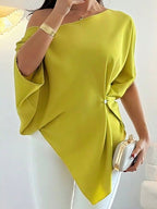 Urban Plain Buttoned Blouse