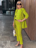 Two-Piece Suit Blazer Coat Pants Gorgeous Neutral Styles Suit