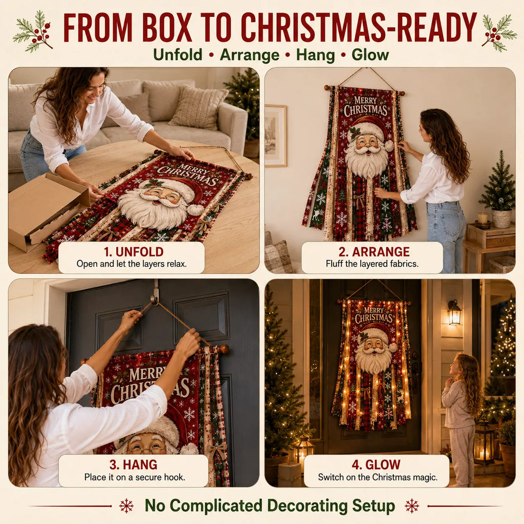 🎄Oversized Lighted Christmas Door Hanging Decor Collection