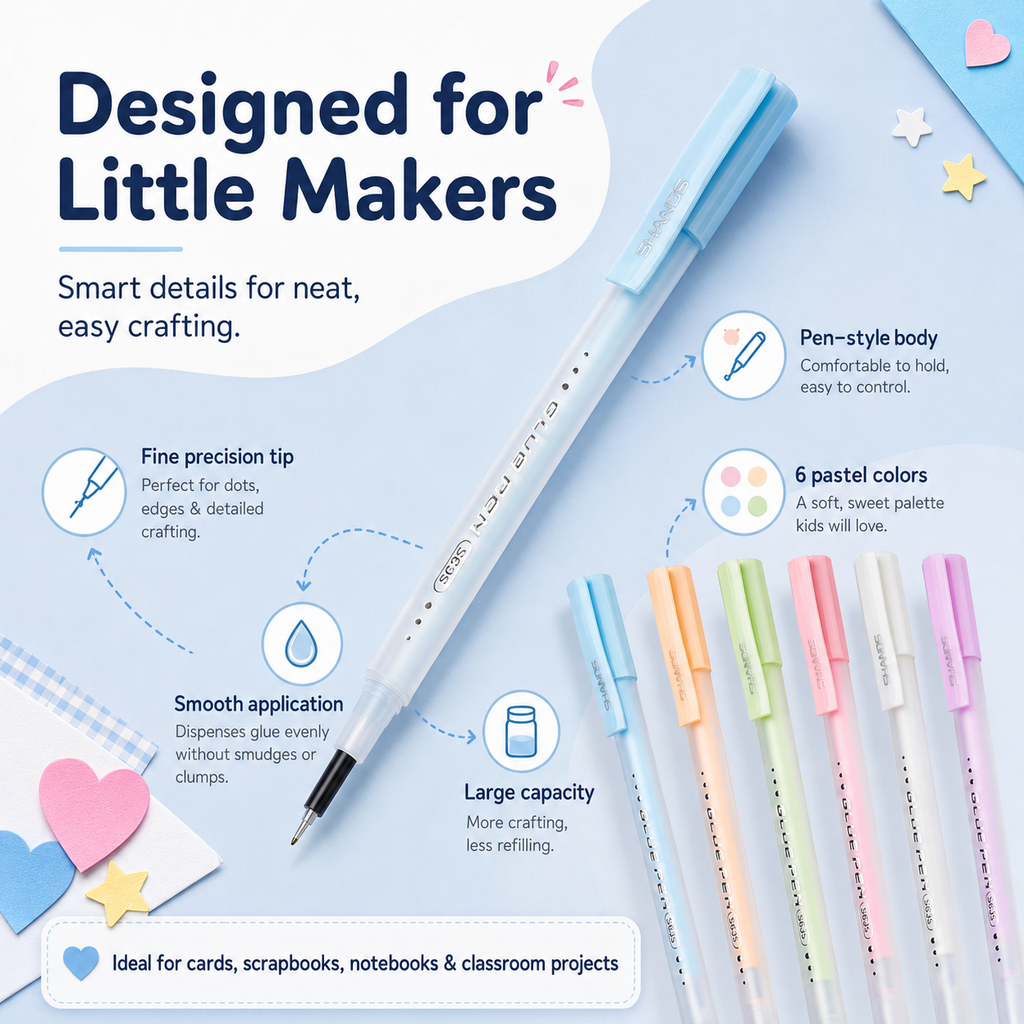 ⏳LAST DAY SALE ￡6.99!!🎁Quick-Dry Precision Glue Pen for Kids – Non-Toxic, Washable & Perfect for Crafts! 🌈✨