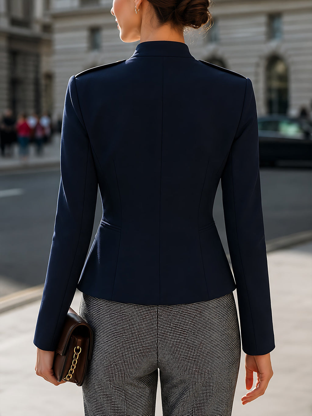 Military-Inspired Double-Breasted Jacket