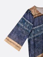 Casual Random Print Off  Asymmetrical  printing Maxi Dress