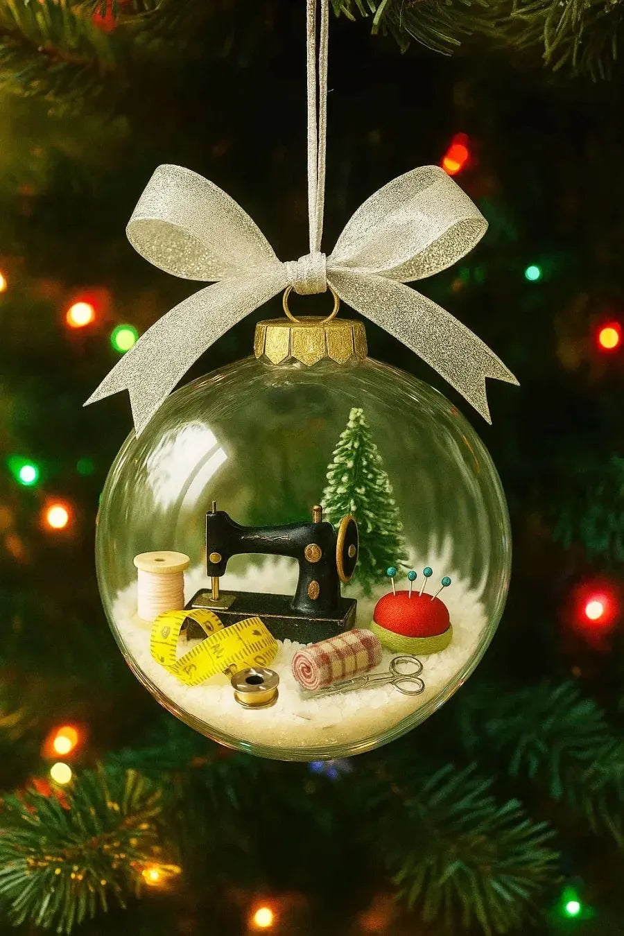 Holiday Sewing Snow Globe Ornament(The actual product is consistent with the picture)