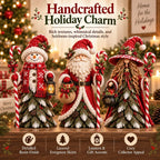 🎄 Christmas Enchanted Trio – Santa, Snowman & Holiday Witch Figurine Set