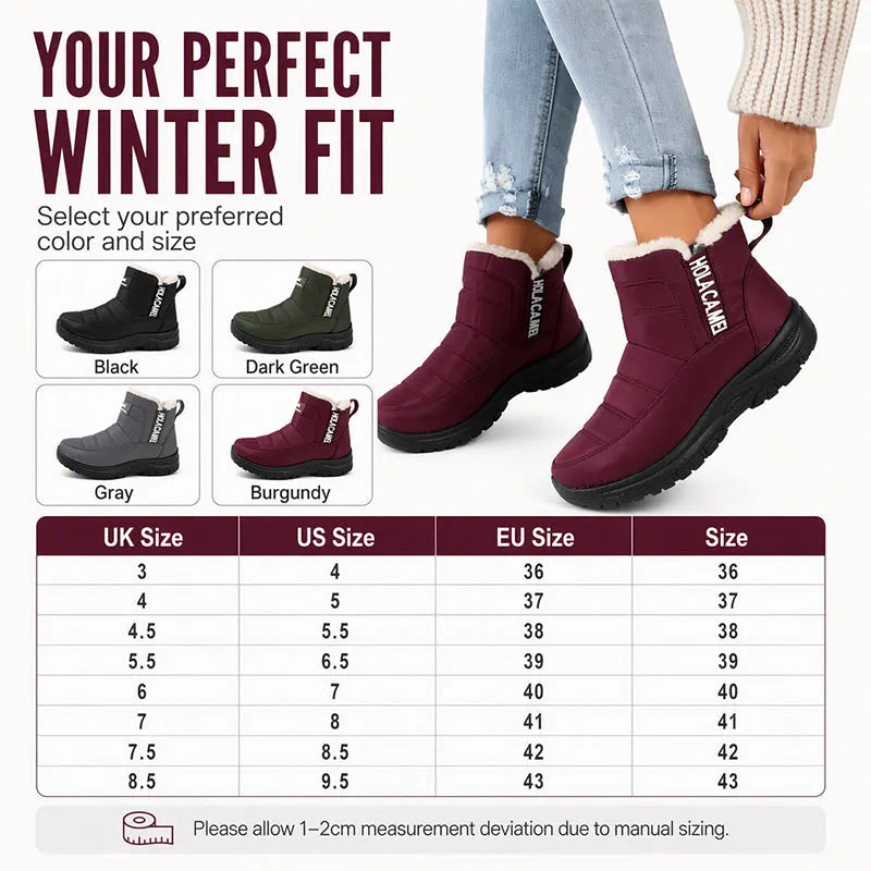 ⏳LAST DAY SALE ONLY￡17.99!!❄️Women’s Lightweight Winter Boots – Waterproof, Non-Slip & Plush-Lined for All-Day Warmth & Style👢✨