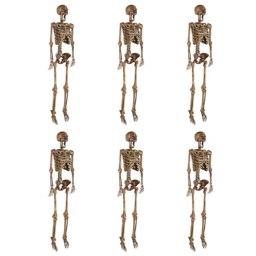 Poseable Pitted Skeleton with LED Eyes (6-Pack)