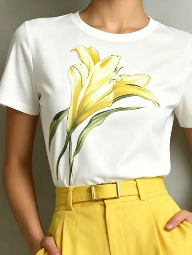Urban Floral Printing  T-shirt