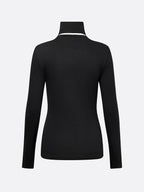 Casual Color-Block Turtleneck Tee