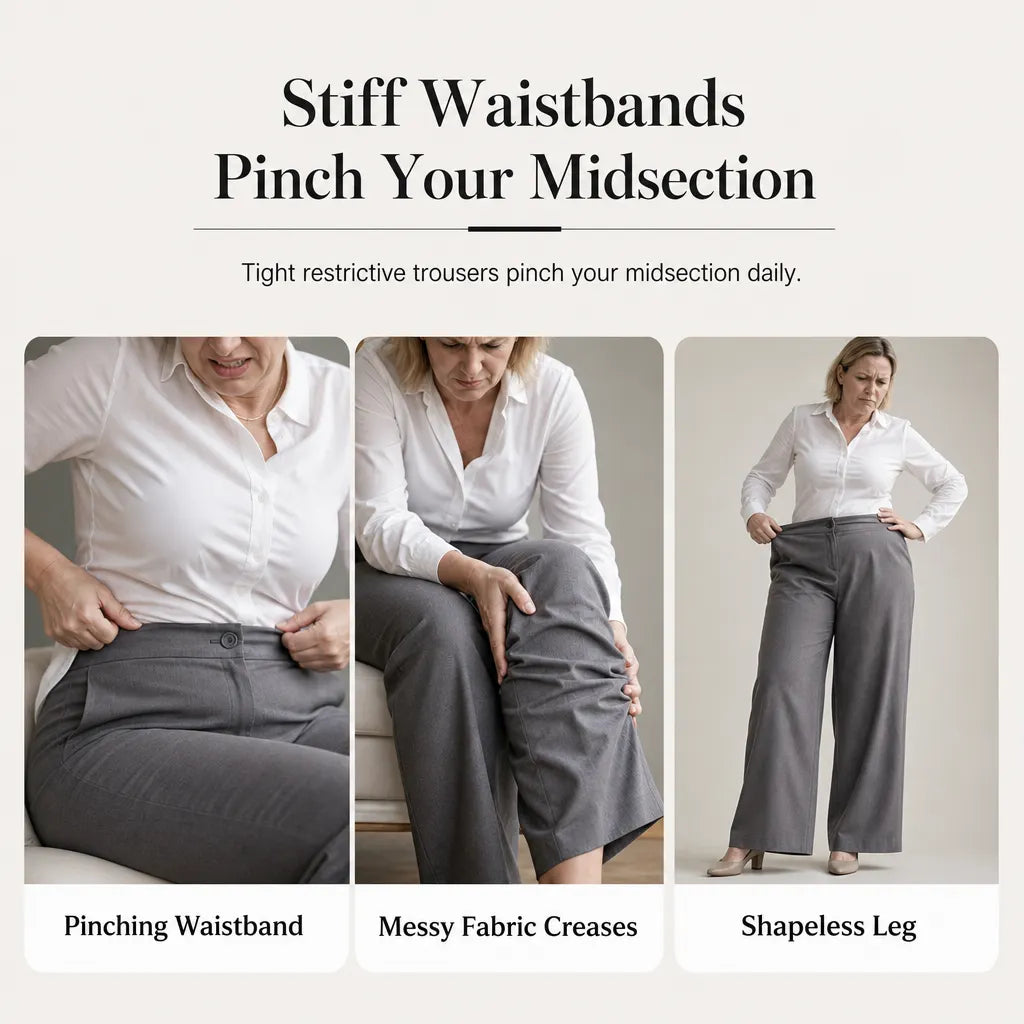 ⏳LAST DAY SALE ONLY ￡16.99!!👖 Women's Casual High Waisted Wide Leg Tailored Pants with Flowy Drape