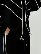 Casual Color Block Blazer Loose Stand Collar H-Line Daily Jacket