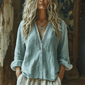 Women's Linen Bohemian Casual Breathable Shirt