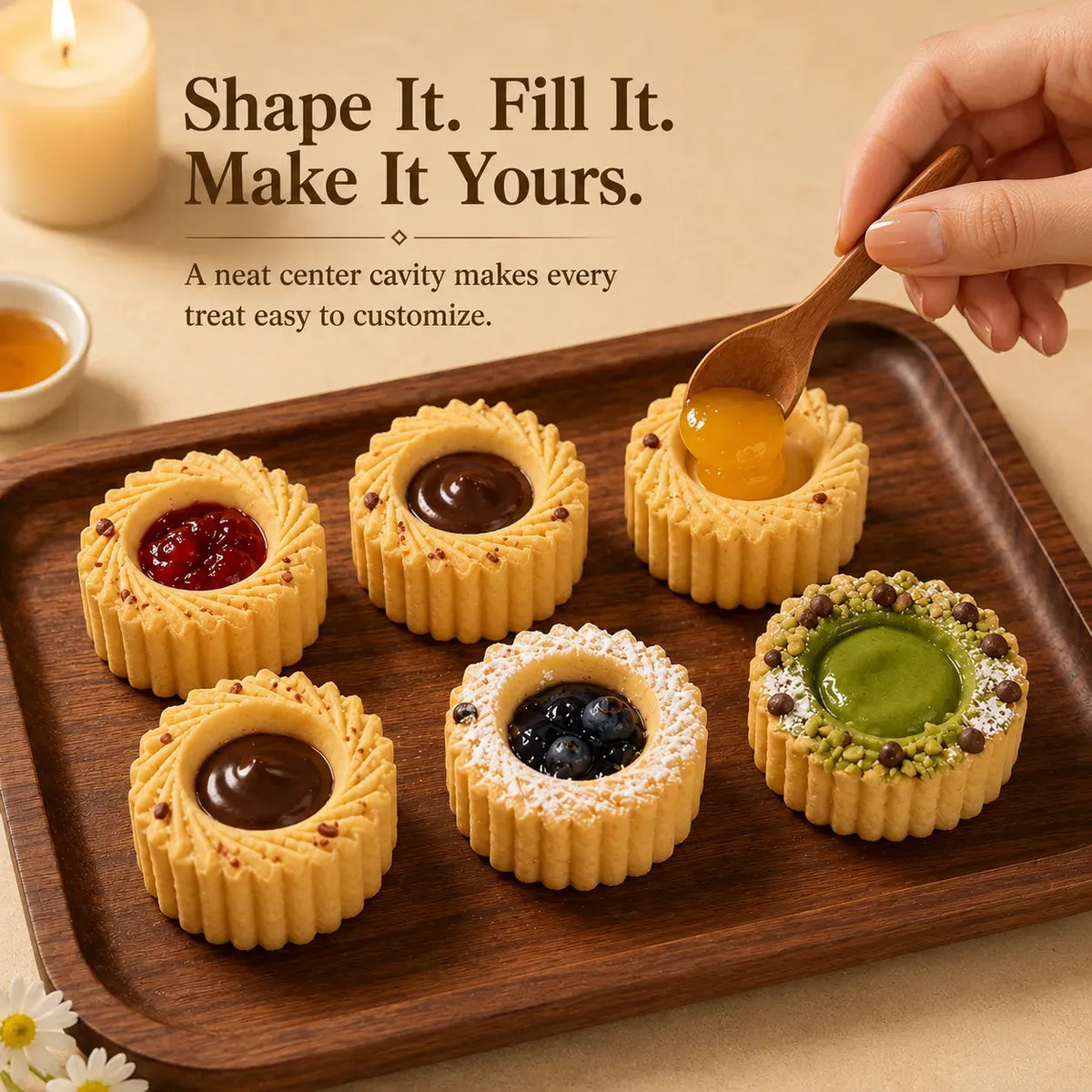 🍪 6-Shape Hand-Press Pastry Mold Set