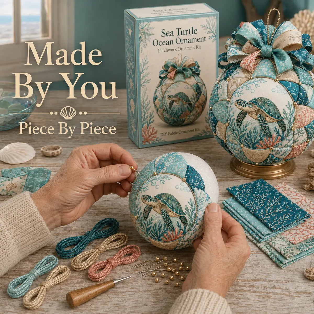 🌊 Beginner-Friendly DIY Ocean Treasures Patchwork Ornament Kit Collection