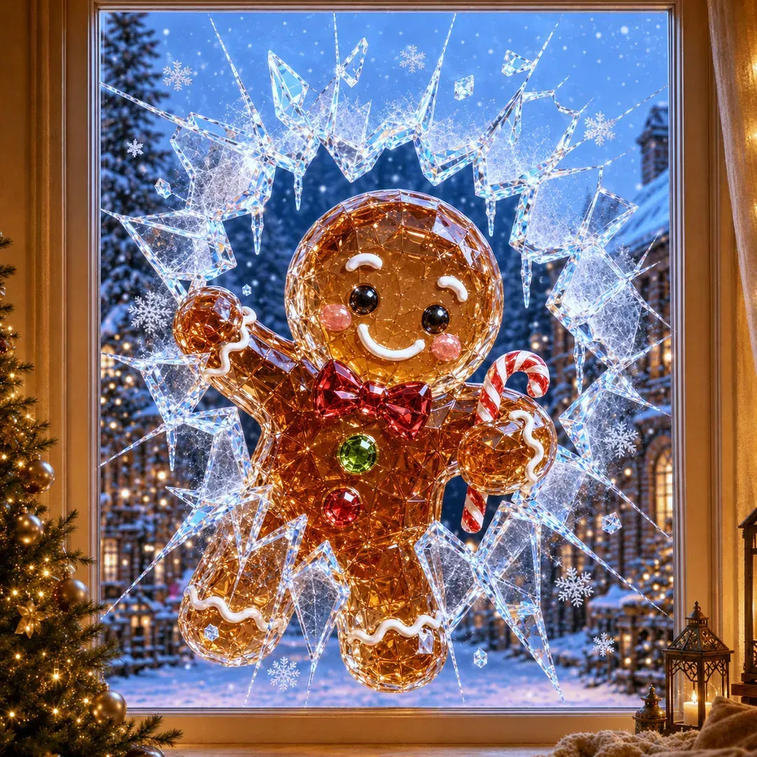 Crystal Christmas Break-In Window Decal