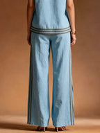Casual Color Block Straight Pants