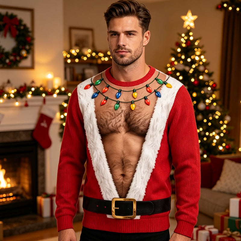 ⏳LAST DAY SALE 70% OFF👍✨Men's Funny Christmas 3D Printed Muscle Sweatshirt