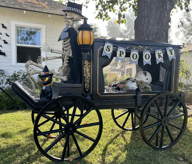 5 ft. Grave & Bones Animated LED Hearse