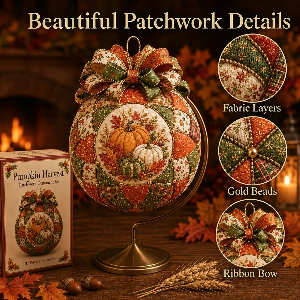 🍂 Beginner-Friendly DIY Autumn Thanksgiving Patchwork Ornament Kit Collection